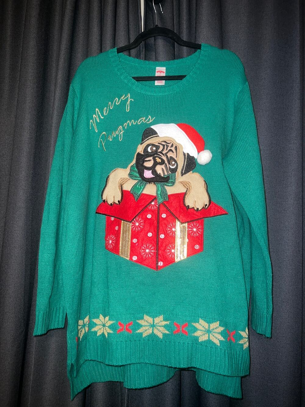 Ugly Christmas Sweater Xmas Size 3X Dog Pug